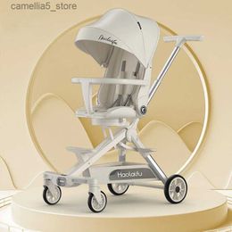 Strollers# Baby Stroller For Baby Folding Infant Trolley Stroller Foldable Outdoor Portable Baby High view Carriage four wheels stroller Q231117