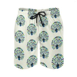 Men's Shorts Peacock Time Beach With Mesh Lining Surfing Pants Swim Trunks Amazing Gorgeous Beautiful Colorful Cool