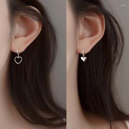 Dangle Earrings VENTFILLE 925 Stamp Silver Colour Love Heart For Women Girl Gift Peach Asymmetry Jewellery Dropship Wholesale