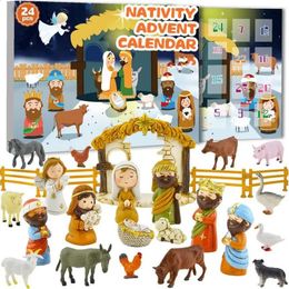 Other Toys 2024 Nativity Scene Advent Calendar Set Home Decor Christmas Countdown To For Kids Year Gifts 231116