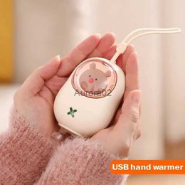 Space Heaters 2400mAh USB Rechargeable Winter Mini Hand Warmer Heating Pad Warmer Heater Pocket Mini Cartoon Cute Electric Heater Warm YQ231116