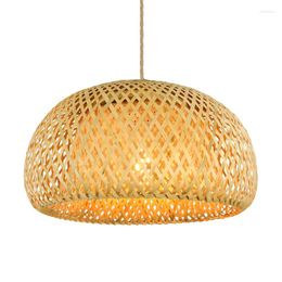 Pendant Lamps Natural Bamboo Lamp Hand-Woven Shade Home Decor Living Room Kitchen Hanging Lights For Ceiling Interior Lighting