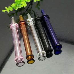 new Smoking Pipe Mini Hookah glass bongs Colorful Metal Shape Colored double wheel glass suction nozzle