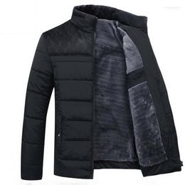 Men's Jackets Mens Winter Jacket 2023 Plus Cashmere Blouson Homme Male Stand Collar Business Coat Keep Warm Thick Splice Cotton Clothing
