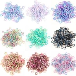 Nail Art Decorations 100Pcs ABS Mixed Colours Pearl Designs Heart Charms Hollow Shaped Rhinestones 3D Decals For