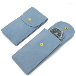 Watch Boxes Pouch Flannelette Fabric Bag Durable Travel For CASE Buckle Design Not Easy To Fall Off Protect Your