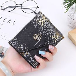 Wallets Fashion Simple Ladies Wallet Female Short Tri-fold Small Coin Purse Card Bag Leather