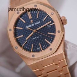 AP Swiss Luxury Watch Ap Royal Oak 15400or Men's Watch 18k Rose Gold Blue Face Automatic Mechanical Swiss Famous Watch Luxury Gold Watch Full Set Diameters 41mm