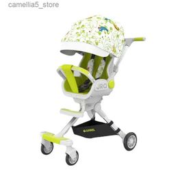 Kinderwagen# Kinderwagen für Baby High View tragbarer Zwei-Wege-leichter Baby Kinderwagen sitzen und runter Neugeborene Aluminiumlegierung Kinderwagen Q231116