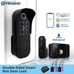 Smart Lock double Fingerprint Door Lock Waterproof Outdoor Gate Bluetooth TT Lock Wifi Pode IC Card Keyless Enter Electronic LockL231116