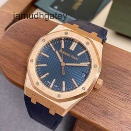 AP Swiss Luxury Watch Royal Oak Series 15510or.oo.d315cr.02 Rose Gold Blue Plate Men's Fashion Leisure Business Watch