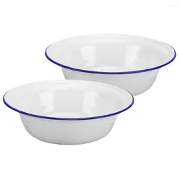 Dinnerware Sets Retro Enamel Basin Kitchen Enamelware Soup Storage Bowl Vintage Enameled Mixing Bowls