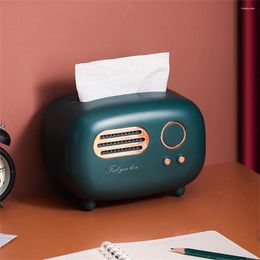 Decorative Figurines Radio Model Tissue Box Desktop Paper Holder Towel Storage Napkin Case Organiser Ornament Craft Wet Wipes Dustproof