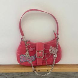 Evening Bags Y2K Underarm Bag Fashion Butterfly Chain Women's Small Shoulder Crossbody Sweet Ladies Purse Handbags