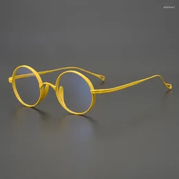 Sunglasses Frames Titanium Glasses Frame Men Women Vintage Small Round Eyeglass Male Retro Optical Myopia Eyeglasses Gold Eyewear Oculos