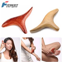 Full Body Massager 1 PC Neck Foot Wood Trigger Point Massage Gua Sha Tools Home Gym Professional Wooden Therapy Massage Tool for Back Leg Hand Face 231115