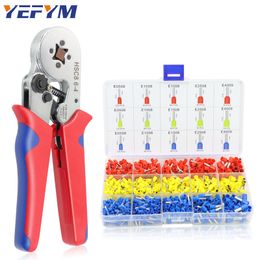 Pliers Ferrule Crimping Tool Sets HSC8 6-4 0.25-10mm² 23-7AWG Electrical Crimper Plier with 1020pcs Wire End Crimp tube Terminals Box 230414