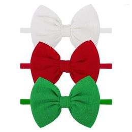 Hair Accessories Christmas 2023 Festival Style Fabric Bow Baby Nylon Headband Bands Handmade For Girl Headwear