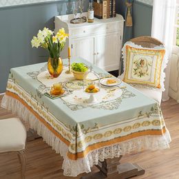 Table Cloth Luxury Tablecloth Classical Rural American French Livingroom Home Decoration Handmade Lace Hanging Hablecloth