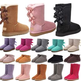 designer boots australia slippers tasman womens platform winter booties girl classic snow boot ankle short bow mini fur black chestnut pink Bowtie shoes siz UGGsity