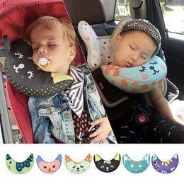 Pillows Baby Car Seat Belt Shoulder Guard Child Seat Pillow Child Neck Cushion Moon Shape Child Head Protection Sleep Pillow On CarL231116