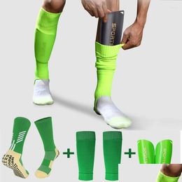 Elbow Knee Pads 1 Kits Hight Elasticity Shin Guard Sleeves For Adts Kids Soccer Grip Sock Professional Legging Er Sports Protective Dr Dhmz7