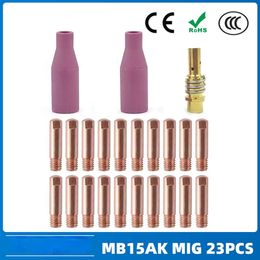 23PCS MB15AK Mig Two-protection Welding Gun Accessories MB15 Protection Nozzle Conductive