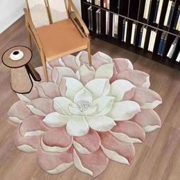 Carpet Special-Shaped Flower Soft Floor Mat Purple Peony Art Rug Cushion Rugs For Bedroom Table Living Room Carpet 231116