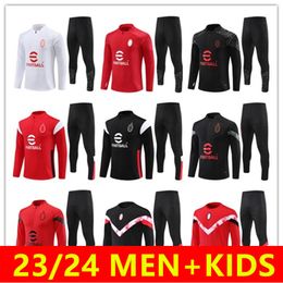 Men Kids 2023 2024 Football Tracksuit IBRAHIMOVIC KAKA Pre Match Jacket 23/24 PULISIC RAFA LEAO GIROUD mIlan Soccer Training suit Long sleeve Jogging Futbol chandal