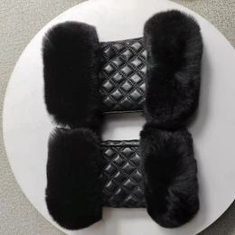 Five Fingers Gloves Genuine Leather Gloves Winter Thermal Women's Fingerless Sheepskin Gloves With Real Rex Rabbit Fur Trim Mittens Driving Gloves 231115