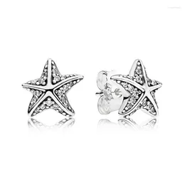 Stud Earrings Authentic 925 Sterling Silver Tropical Starfish Fashion For Women Gift DIY Jewelry