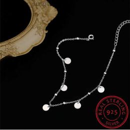 Anklets Silver Beads Anklets 925 Sterling Silver Geometric Minimalist Summer Fashion Foot Jewelry Bracelet for Ankle SCT011L231116