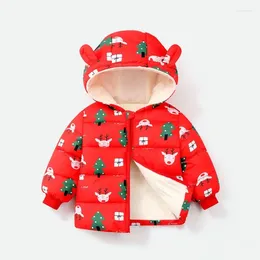 Jackets 2023 Baby Christmas Clothes Kids Coat Autumn Winter Girls Jacket Fleece Warm Hooded Children's Overcoat Thick Cotton Coa