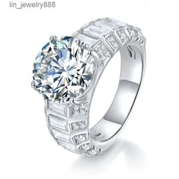 New Design 925 Sterling silver Jewellery Ring Round 5CT GRA certified round brilliant moissanite