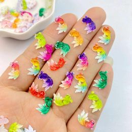 Nail Art Decorations 50pcs Cute Mini Cartoon Colorful Goldfish Rhinestones Gems Glitter Jewelry Manicure Decoration Accessorie