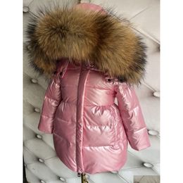 Down Coat Top Quality Kids Baby Girl Winter Large Fur Collar Parka Duck Jacket Warm Thickened Overcoat Children Clothing Drop Delive Dhchr