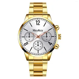 Wristwatches Luxury Design Men's Business Casual Alloy Steel Band Watch Turkiyede Olmayan Urunler Items For Men 22mm Gift