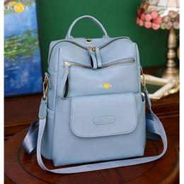 School Bags CFUN YA PU Women's Bag Backpack With Earphone Port Outdoor Portable Bagpack Travel Rucksack College Girl Schoolbag Daypack 231116