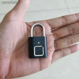 Smart Lock Door Lock Fingerprint Padlock USB Rechargeable Mini Bag Smart Home Finger Print Locks free shipping to brazil electronicsL231116