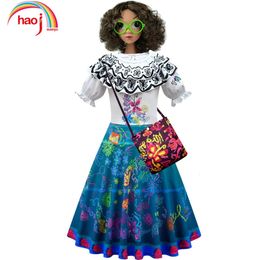 Girl's Dresses Encanto Cosplay Mirabel Madrigal Costume Girl Dress Girls Fancy Dresses for Halloween Princess Dress Christmas Clothing 231115