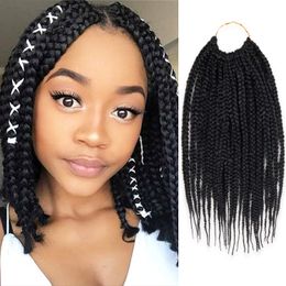 Box Braids Crochet Hair 14 Inch Synthetic Colour Goddess Braiding Short Bob Pre-looped for Black Women Hair Extensions