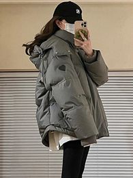 Women's Down Parkas Black Loose Puffer Jacket Women Jaqueta Femina Inverno Promoo Winter Hooded Thick Warm Parkas Female Grey Coat Abrigo Mujer 231115