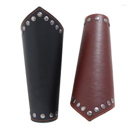 Knee Pads 1pc Mediaeval Leather Cross Strings Punk Armour Bracer Armband Arm Cuff Studs 2023 Fashion