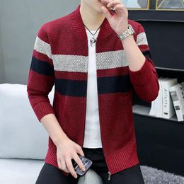 Men's Jackets Knitted Jacket Autumn And Winter Thickened Knit Sweater Big Size Casual Jumper Baseball Collar Colourful Cardigan