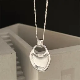 Designer 925 Sterling Silver Solid Mini Bag Pendant Necklaces Long Sweater Chain Geometric Necklace For Women Girls Mothers Gifts