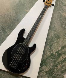 Black body 4-strings Electric Bass Guitar with Roasted Maple neck,Chrome Hardware,offer customized.