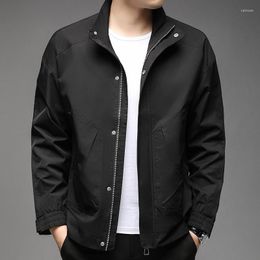 Men's Jackets Spring Autumn Loose Mens High Quality Long Sleeve Solid Color Zipper Casual Male Outerwear Simple Man Coats 3XL