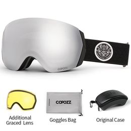 Ski Goggles COPOZZ Brand Professional Ski Goggles Double Layers Anti-fog UV400 Men Women Winter Snowmobile Eyewear Snowboard Sports Glasses 231116