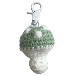 Keychains Cute Mushroom Charm Keychain Mini Hand Knitted Keyring Bag Pendant Couple Keyholder Backpack Decoration For Women Girl