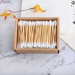 Cotton Swab 200PCS/Box Double Head Cotton Swab Bamboo Sticks Cotton Swab Disposable Buds Cotton For Beauty Makeup Nose Ears CleaningL231117